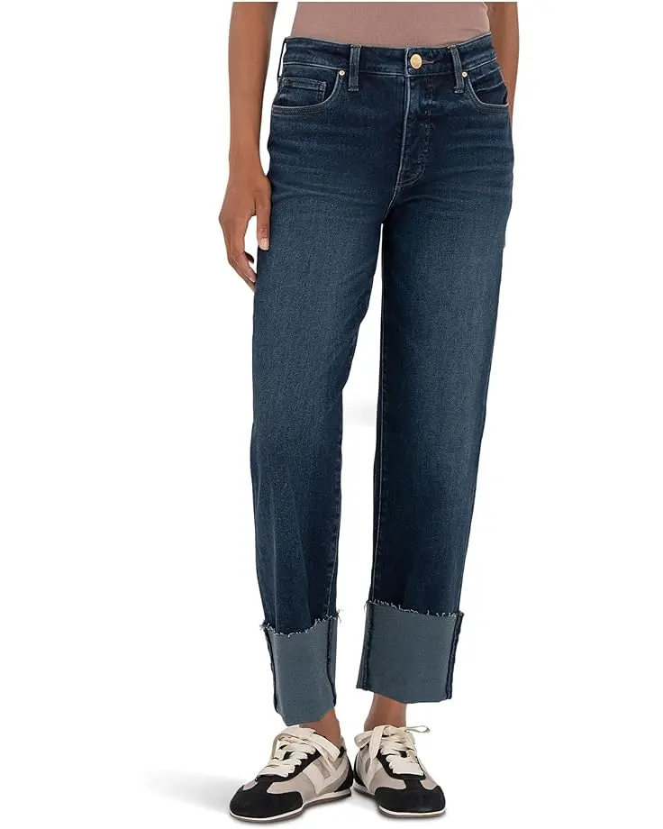 Women's KUT from the Kloth FAY HIGH RISE FAB AB STRAIGHT LEG-ROLL UP RAW HEM