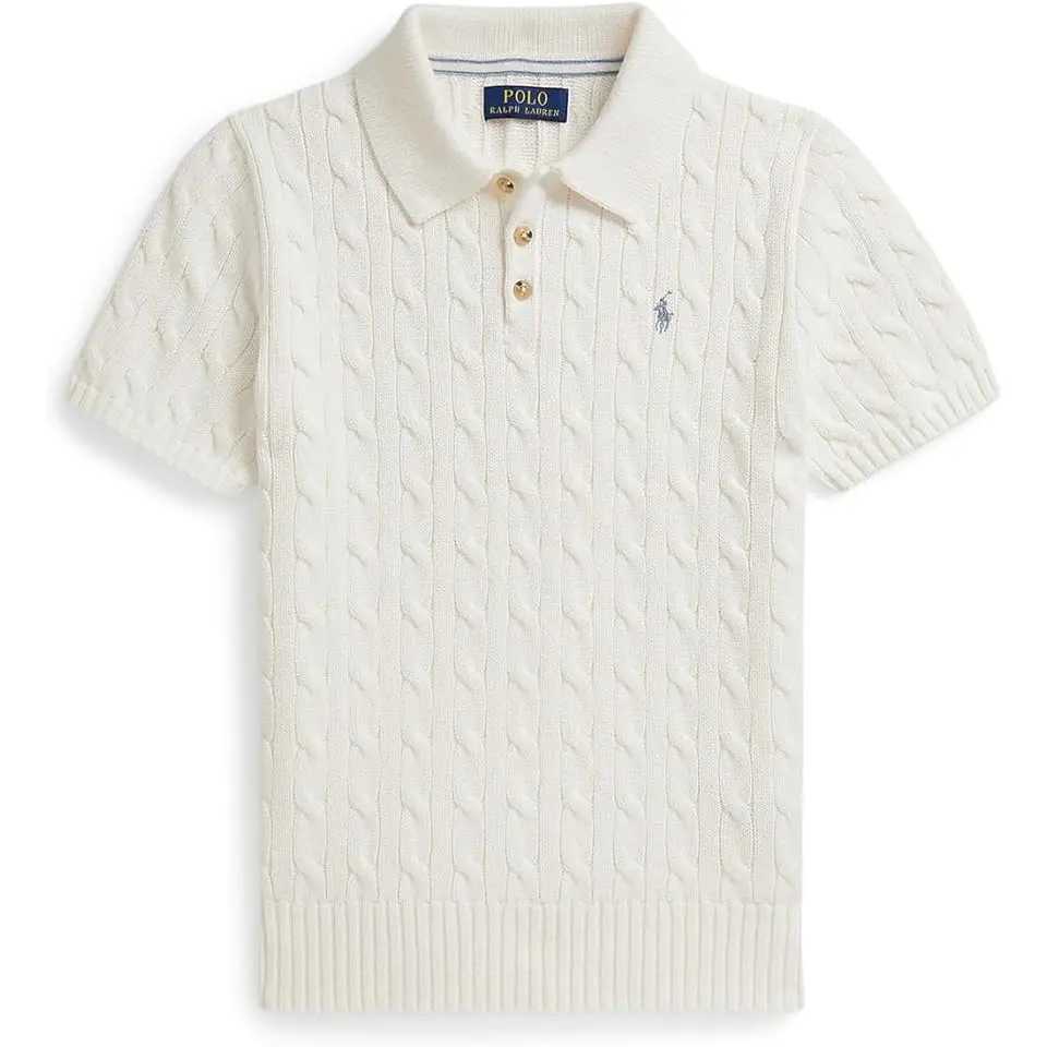 Cable-Knit Cotton Polo Sweater (Big Kid)