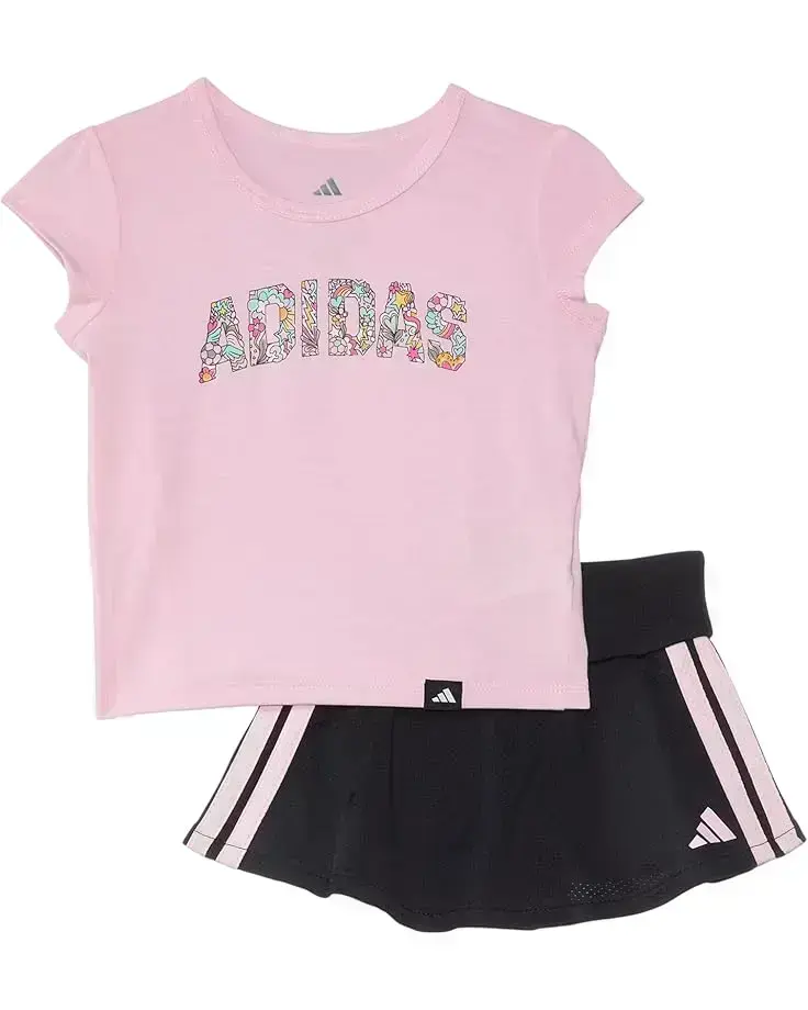 adidas Kids Pleated Tee & Flounce Skort Set(Infant)