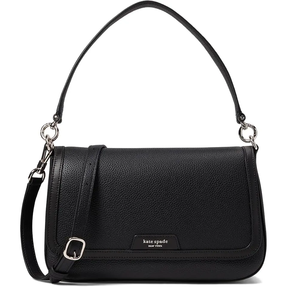 Hudson Pebbled Leather Flap Shoulder Bag