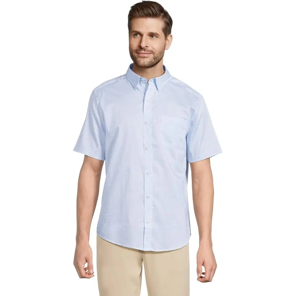 Short Sleeve Airplane Grid Print Shirt