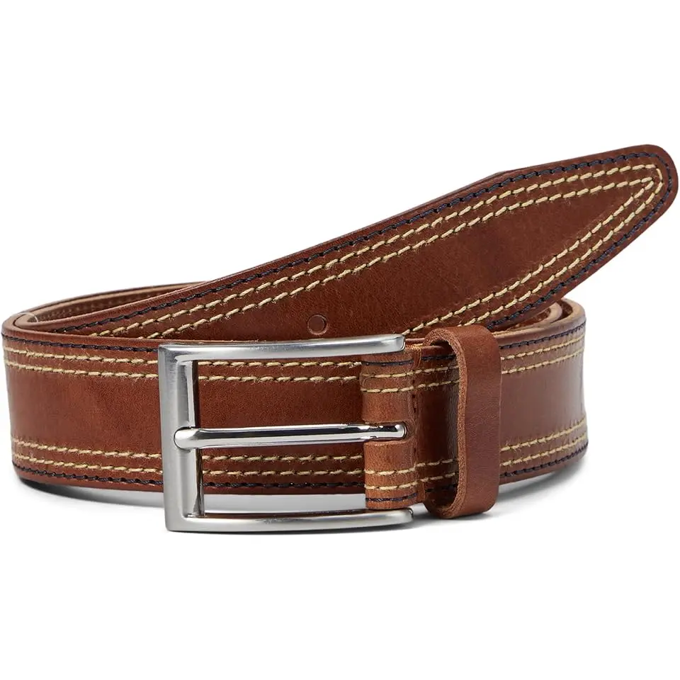 Triple Contrast Stitched Belt