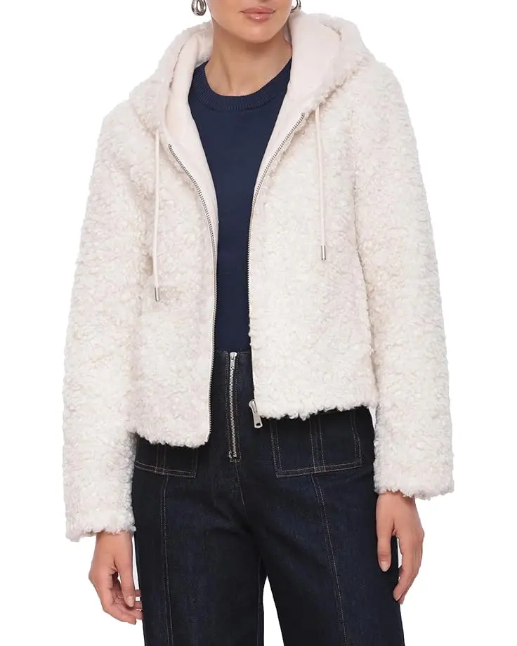 Women's Avec Les Filles Faux Shearling Hoodie Jacket