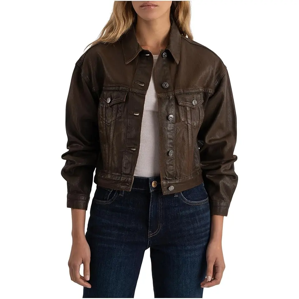 Emrie - Coated Long Sleeve Denim Jacket