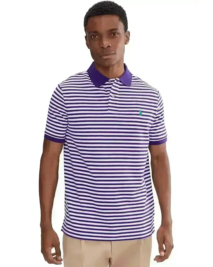 Men's Polo Ralph Lauren Classic Fit Striped Mesh Polo Shirt