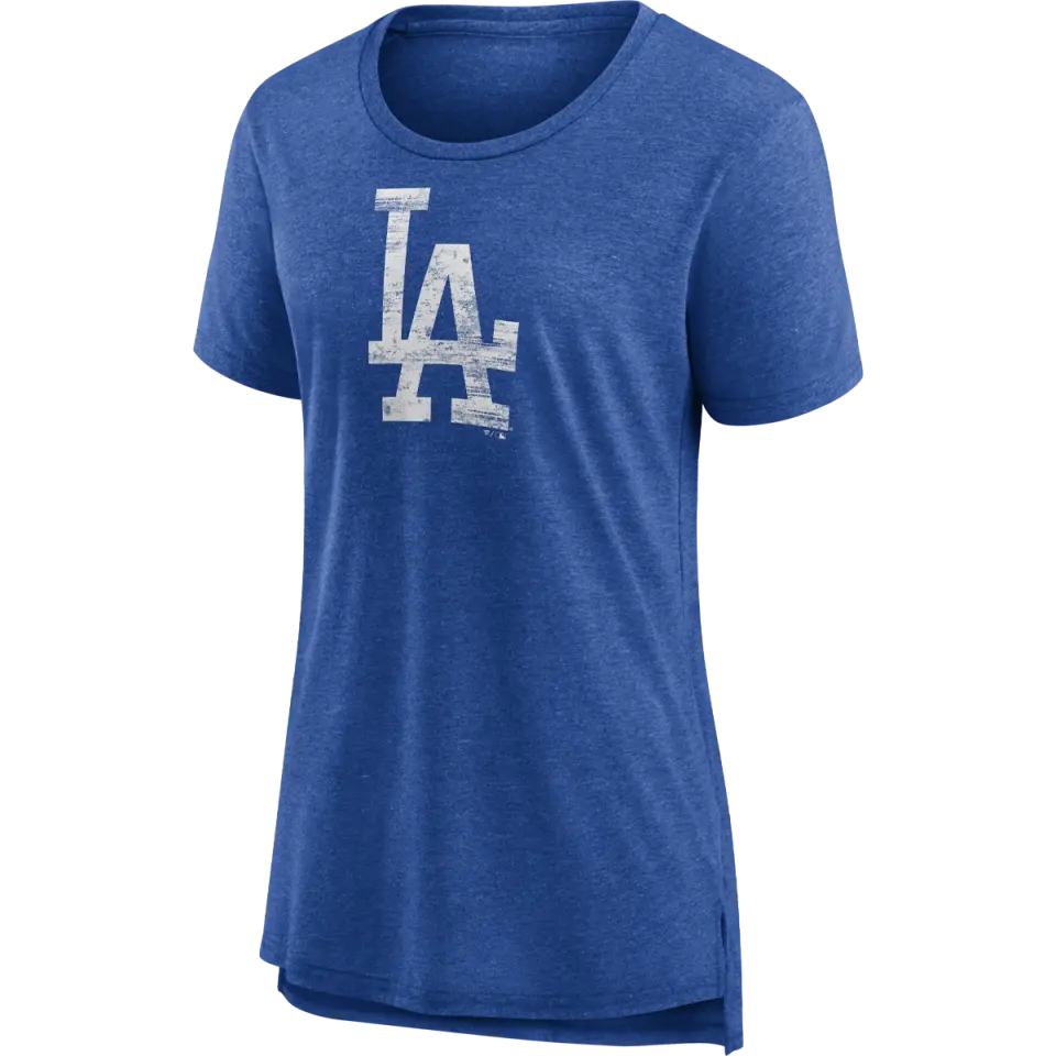 Women's Dodgers Triblend Logo Short Sleeve