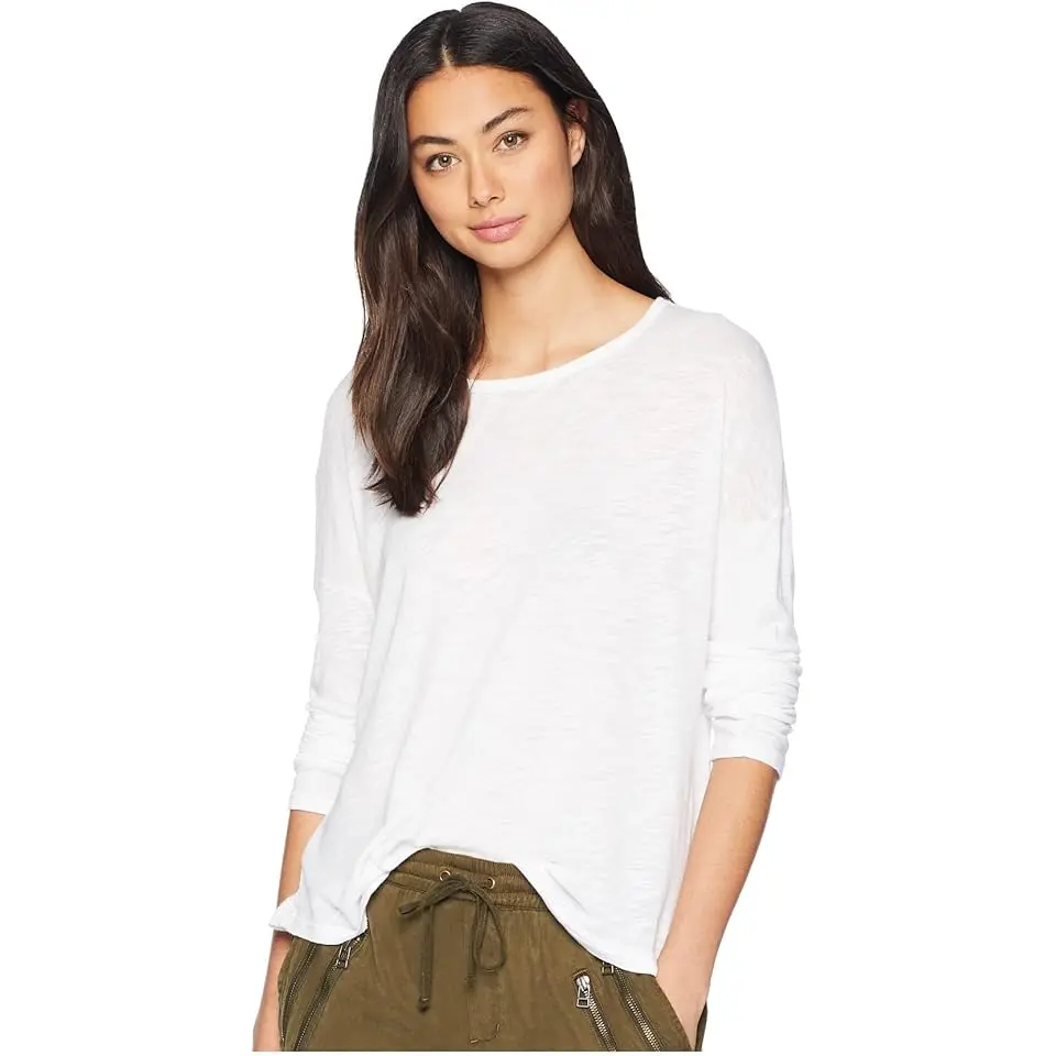 Zander Long Sleeve Cotton Modal Slub Easy Crew Tee
