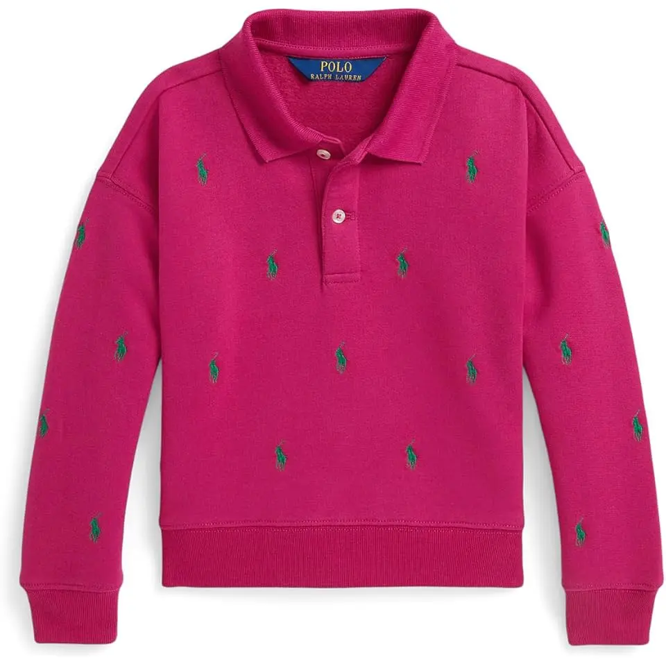 Polo Pony Fleece Polo Sweatshirt (Toddler/Little Kid)
