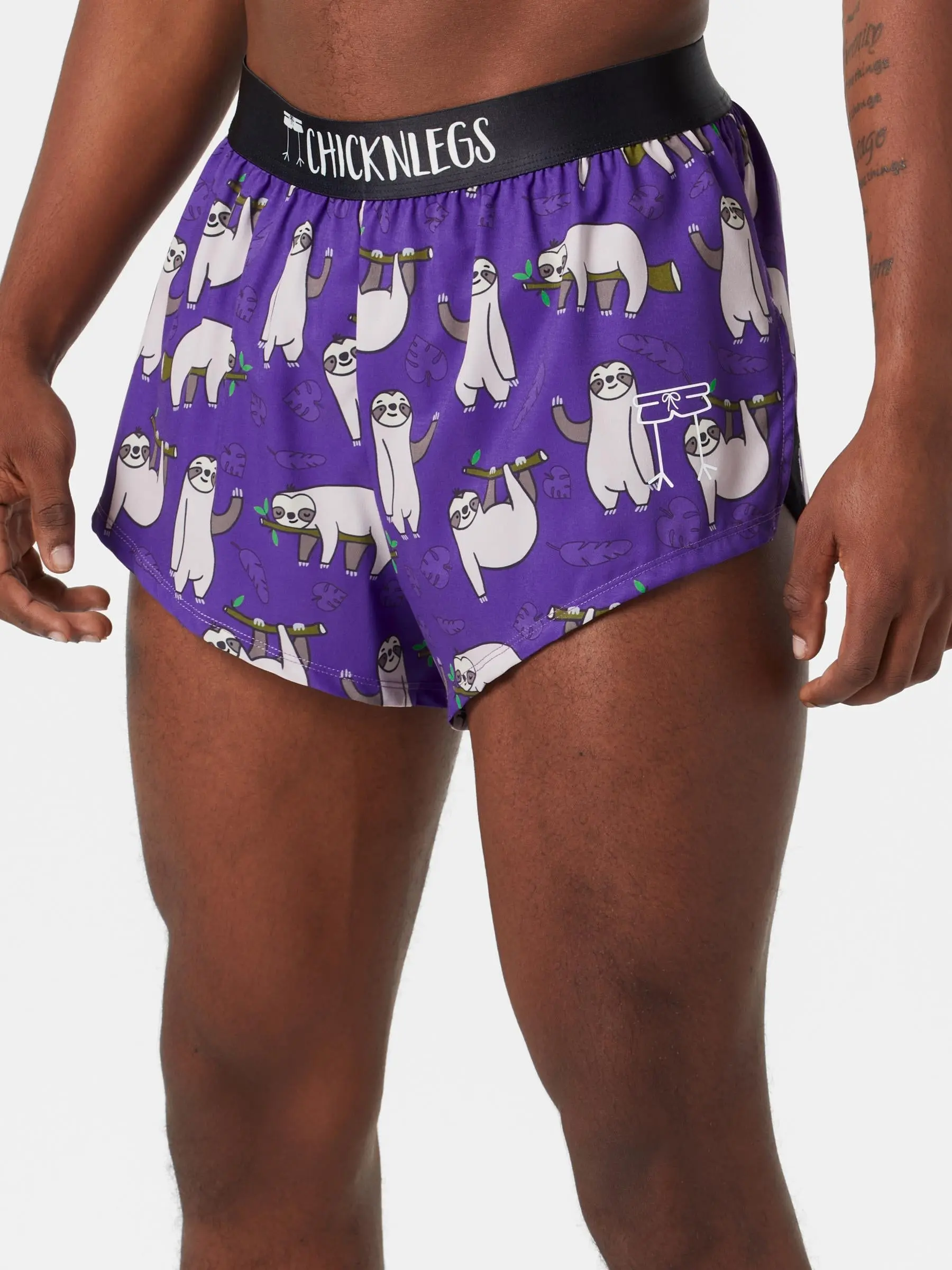 ChicknLegs Men's Sloths 2" Split Shorts