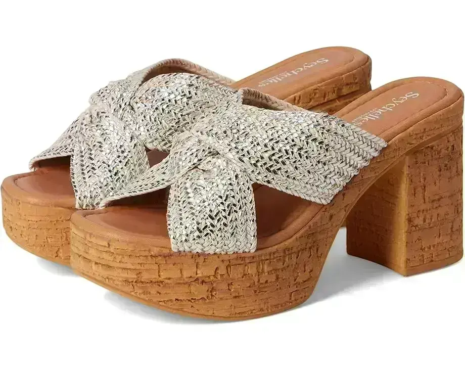 Women's Seychelles Adorned Metallic Raffia Slide Sandal