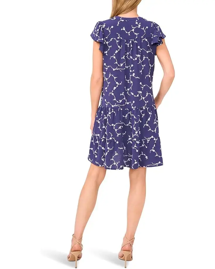 Short Sleeve Ruffle Tiered Dress