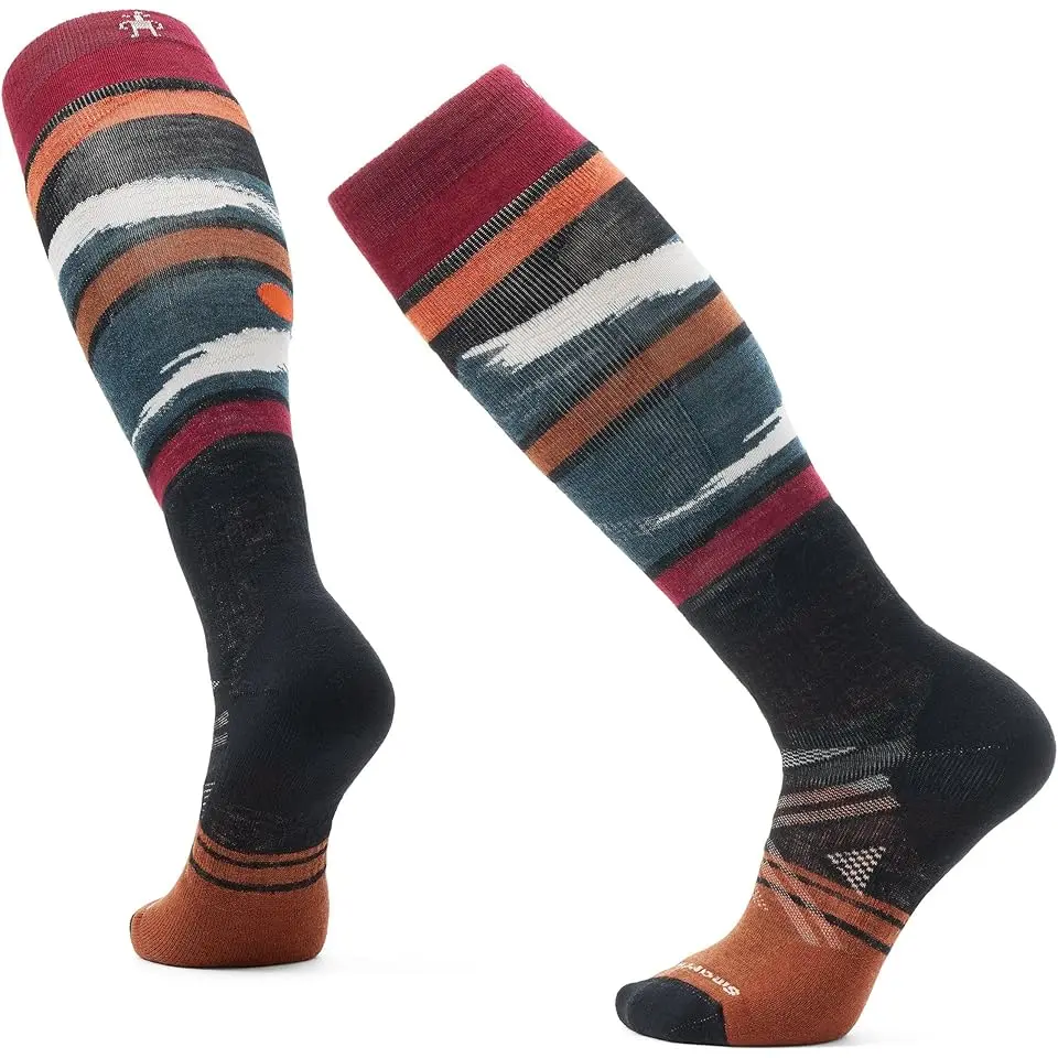 Ski Full Cushion Midnight Ski Pattern Over The Calf Socks