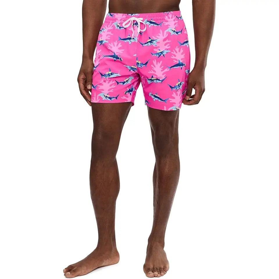 The Great Pink Sharks 5.5" (Classic Lined Swim Trunks)