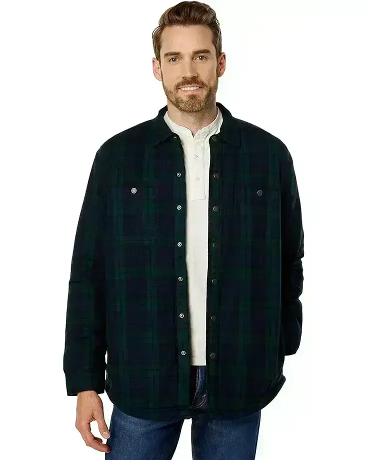 Men's L.L.Bean Sherpa Lined Scotch Plaid Shirt Long Sleeve Regular