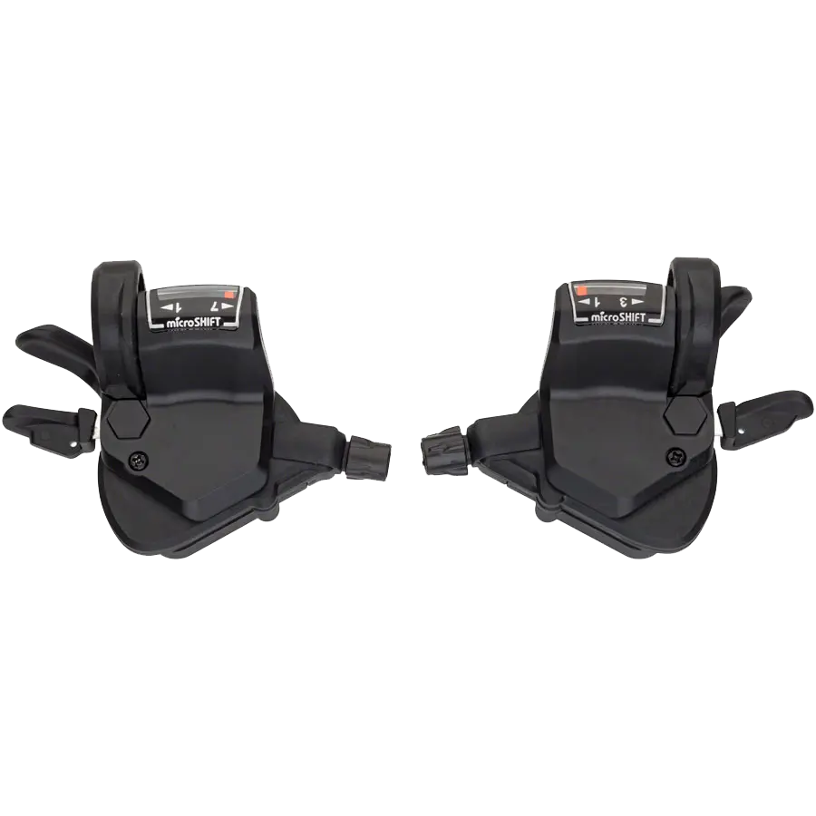Mezzo Thumb-Tap Shifter Set, 7-Speed, Triple, Optical Gear Indicator, Shimano Compatible