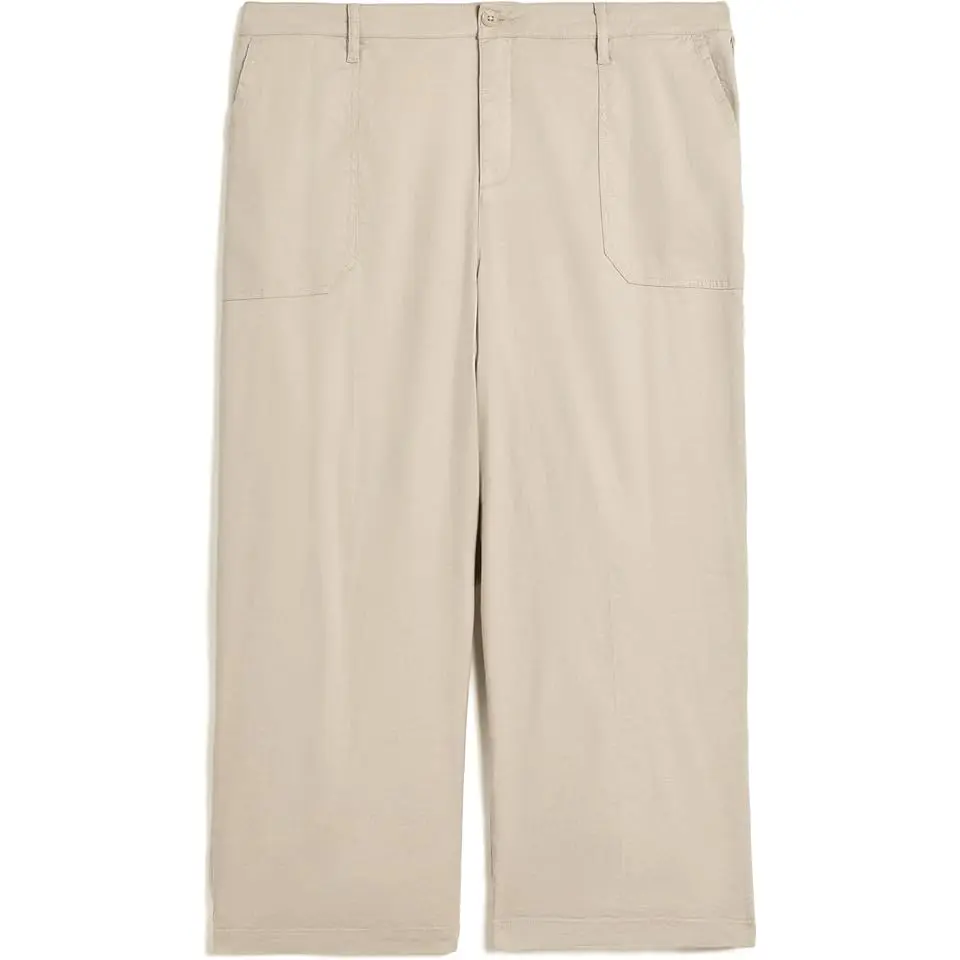 Plus Wide Leg Cropped Cargo