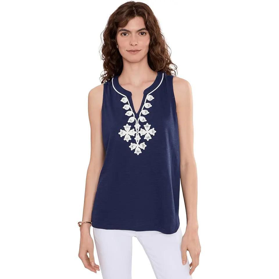 Gem Coast Embroidery Sleeveless Top