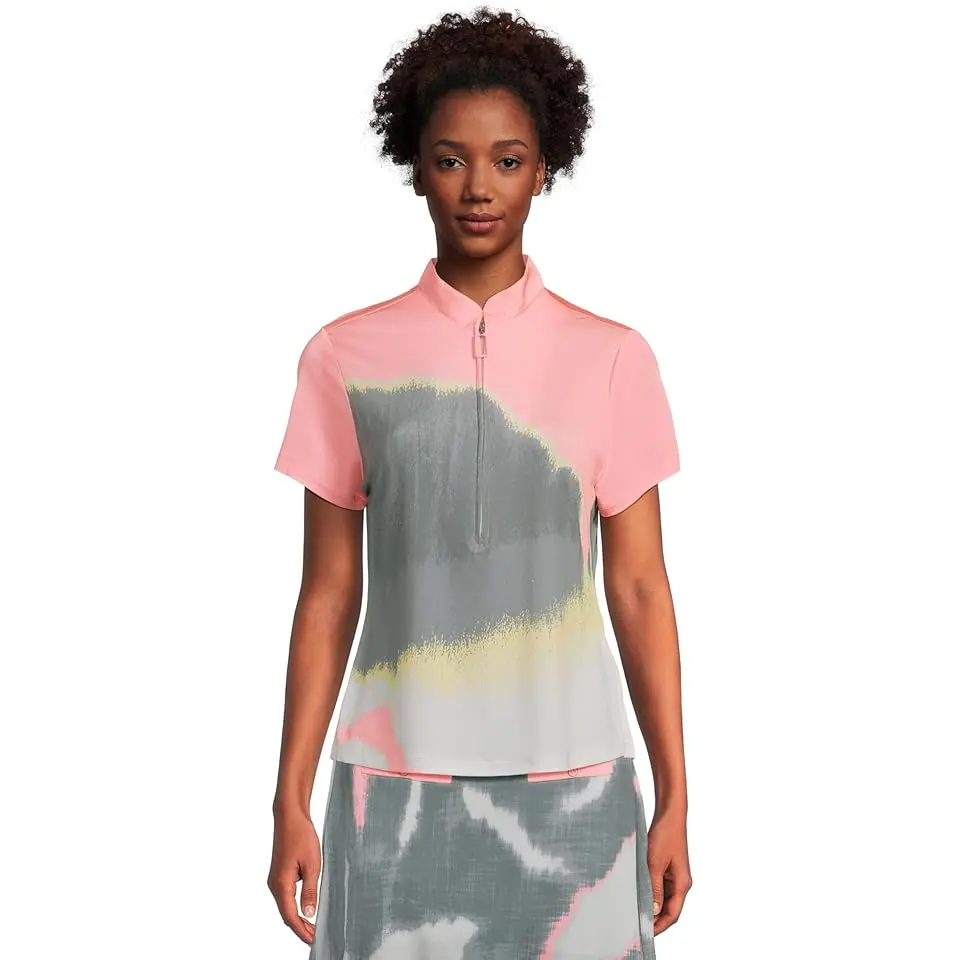 Landscape Print Short Sleeve Polo