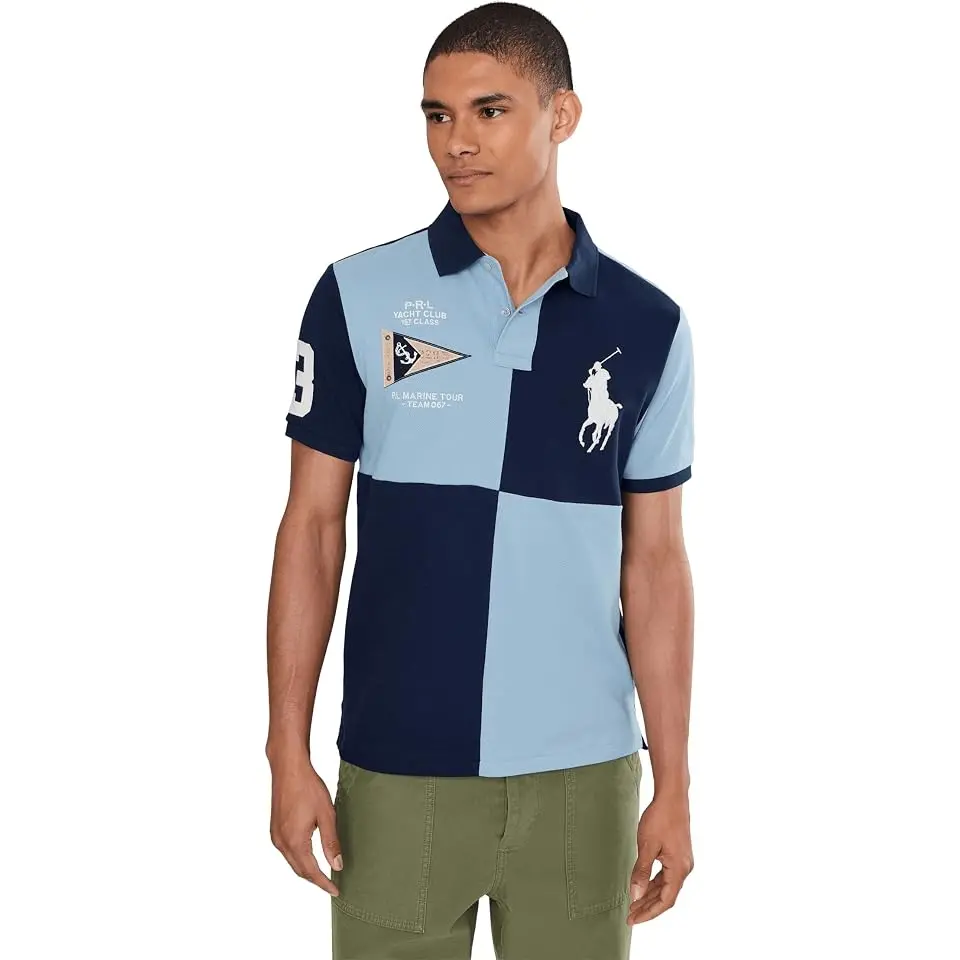 Custom Slim Fit Big Pony Mesh Polo Shirt