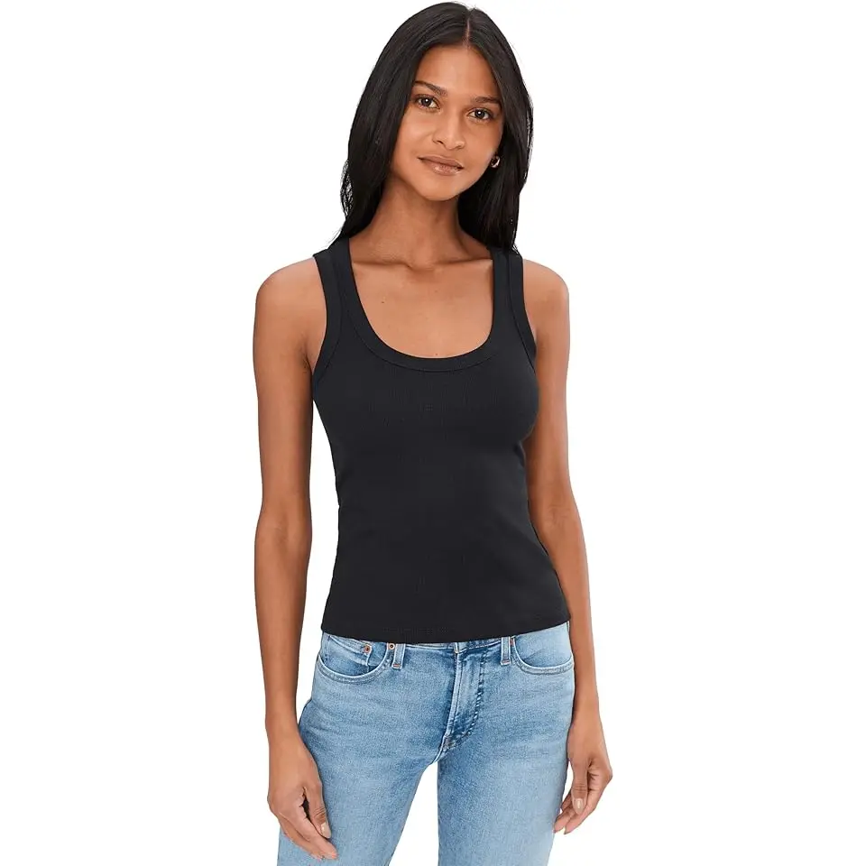 (Re)Generative Cotton Ribbed Scoop Neck Tank