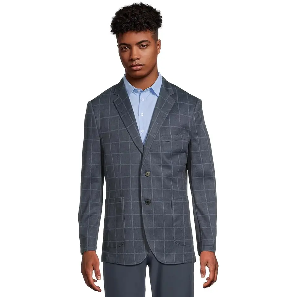 Unlined Plaid Blazer