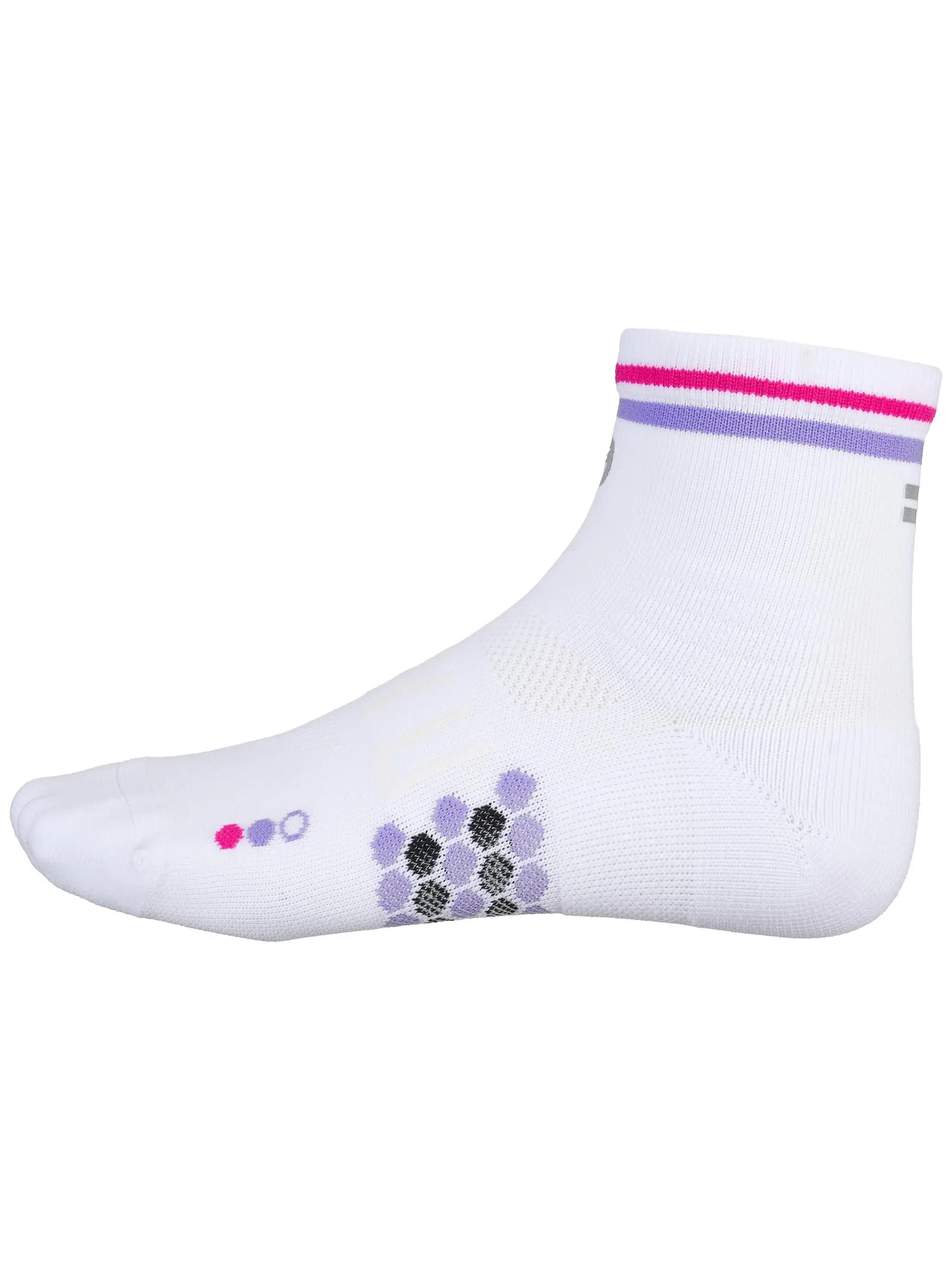 SHYU Racing Quarter Crew Socks White/Lavender/Magenta