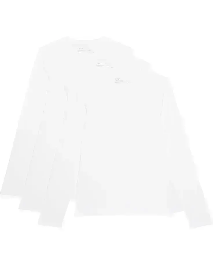 Men's PACT Cool Stretch Long Sleeve Crew Undershirt 3-Pack