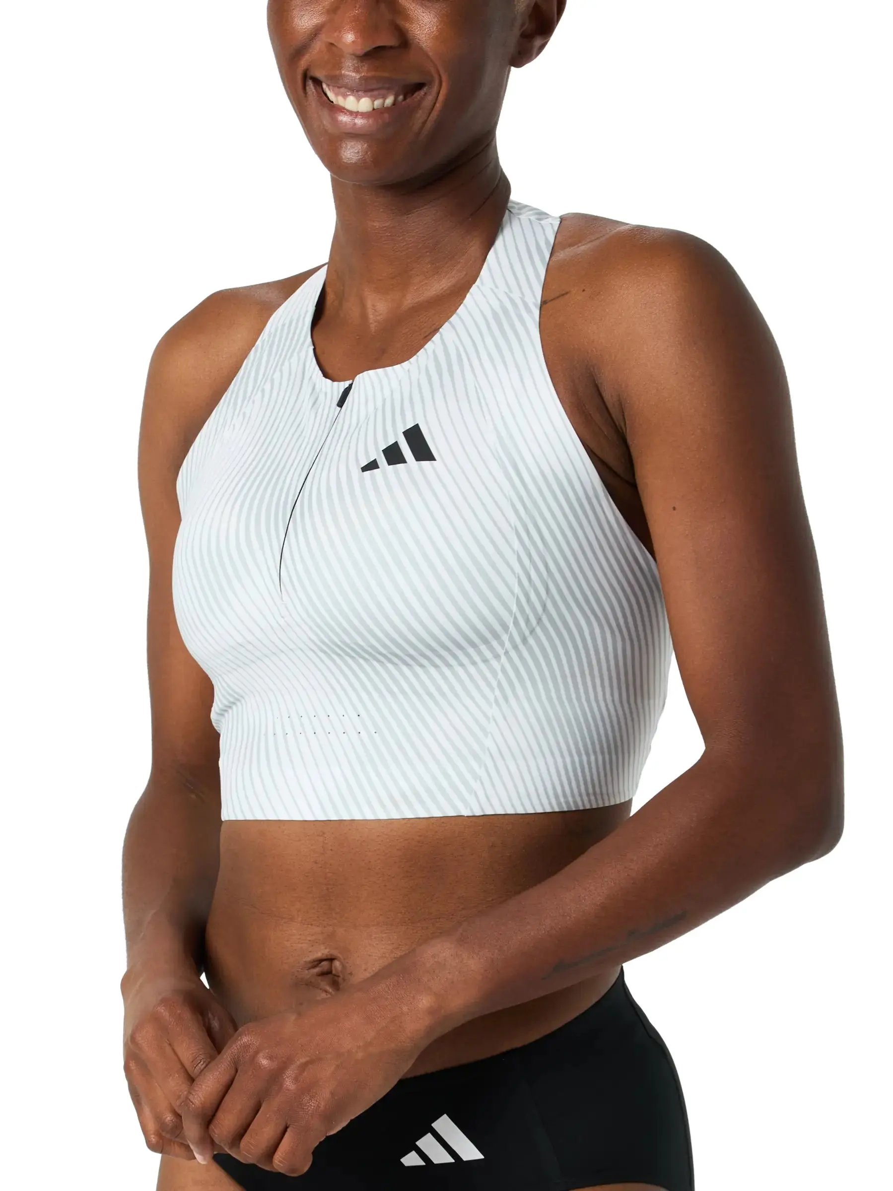 adidas Women's adizero Zip Crop Top