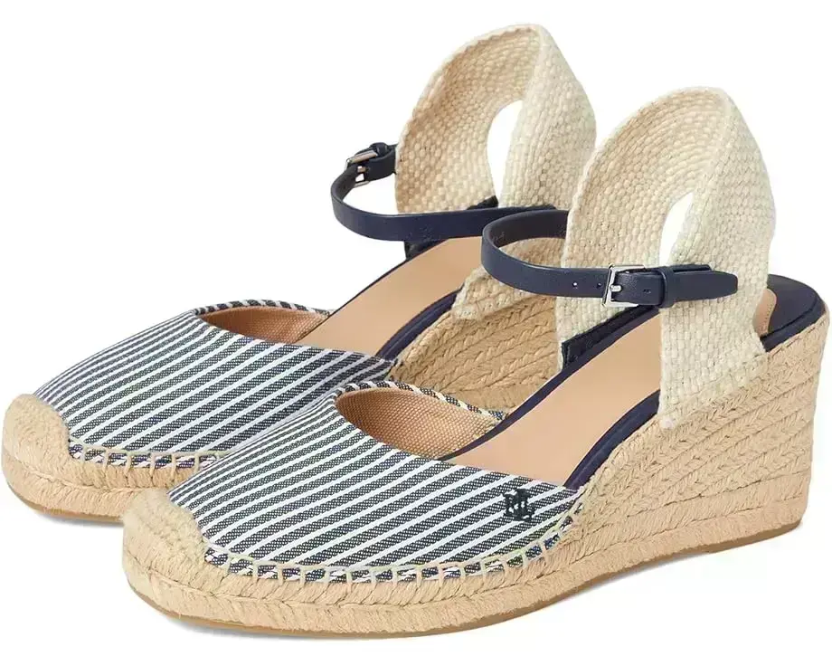 Women's Lauren Ralph Lauren Robby Striped Canvas & Jute Espadrille