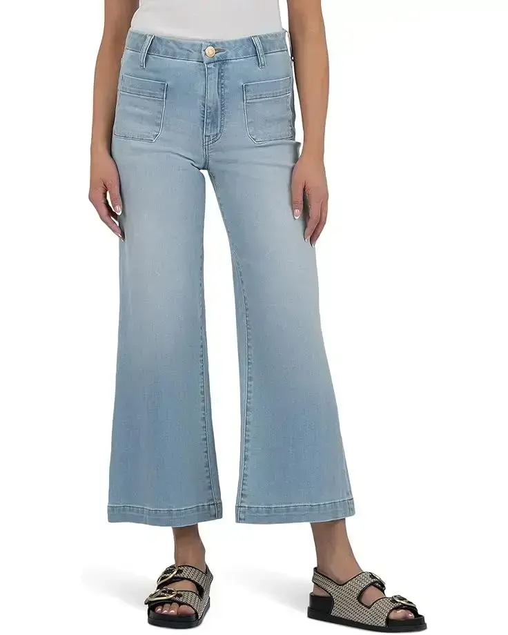 Women's KUT from the Kloth Meg High-Rise Wide Leg with Patch Pockets Regular Hem