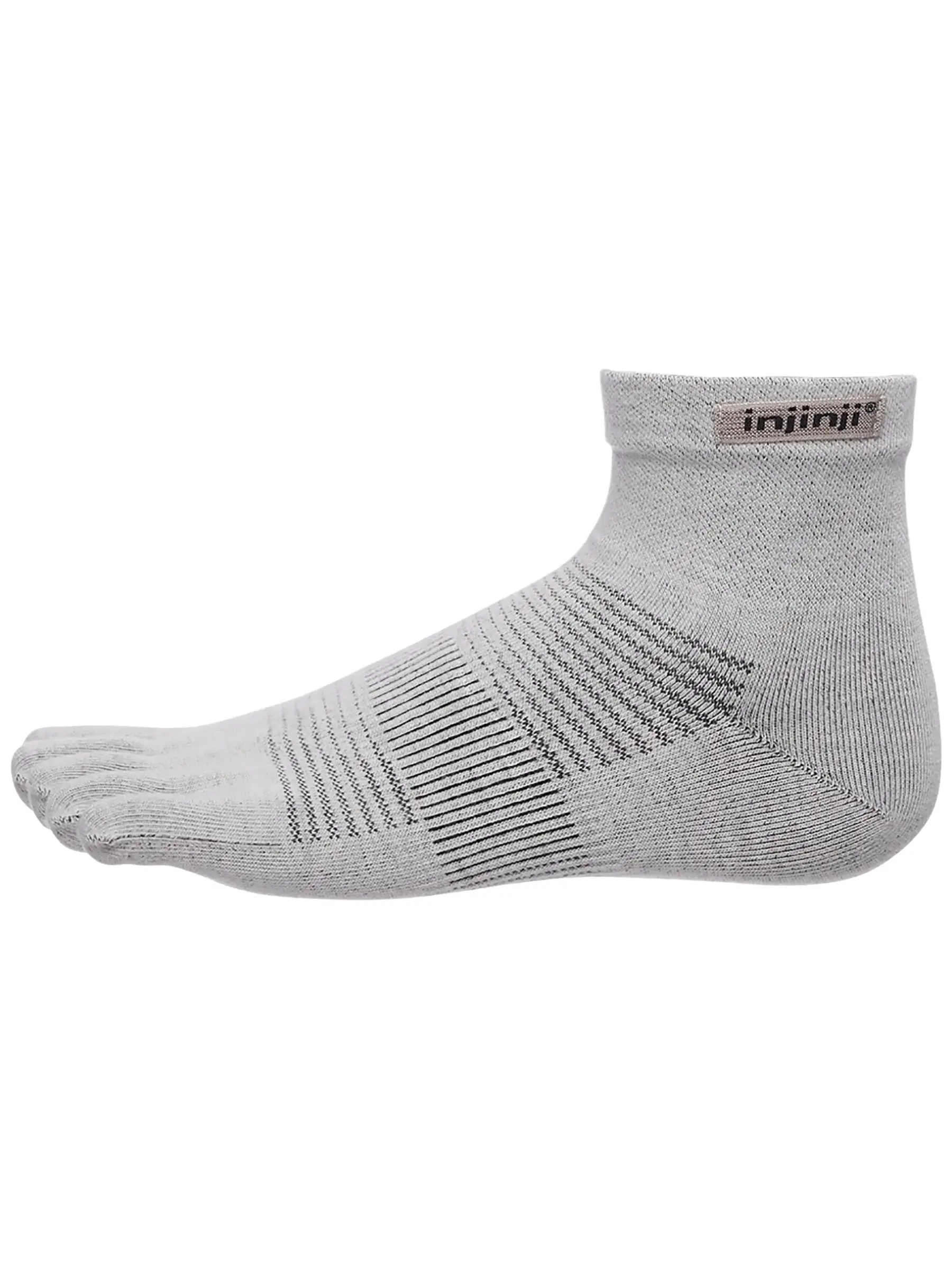 Injinji Run Lightweight Mini-Crew Toesocks Gray