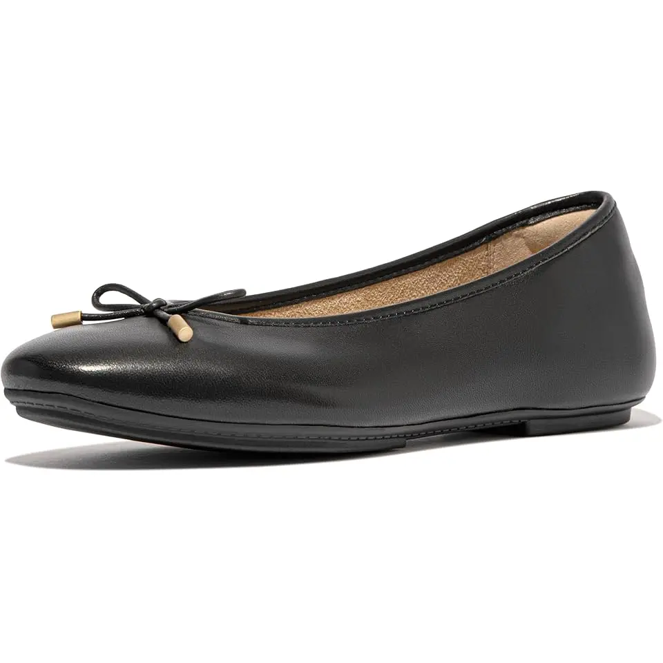 Delicato Bow Soft Leather Ballerinas