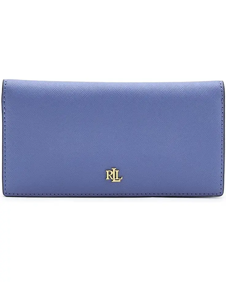 Women's Lauren Ralph Lauren Crosshatch Leather Slim Wallet