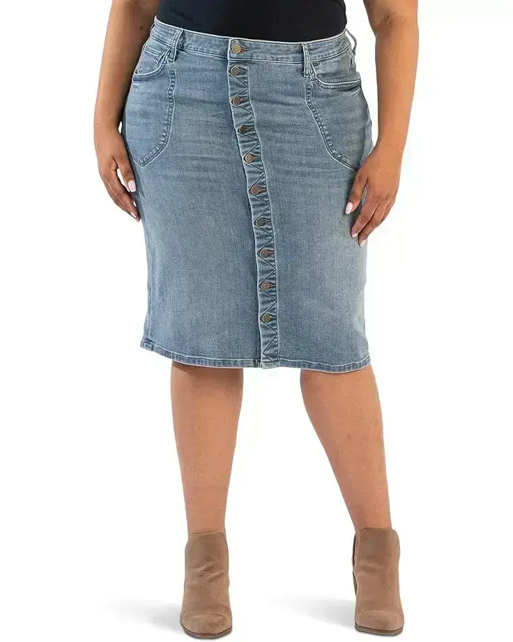 Women's KUT from the Kloth Plus Rose Skirt Button Front