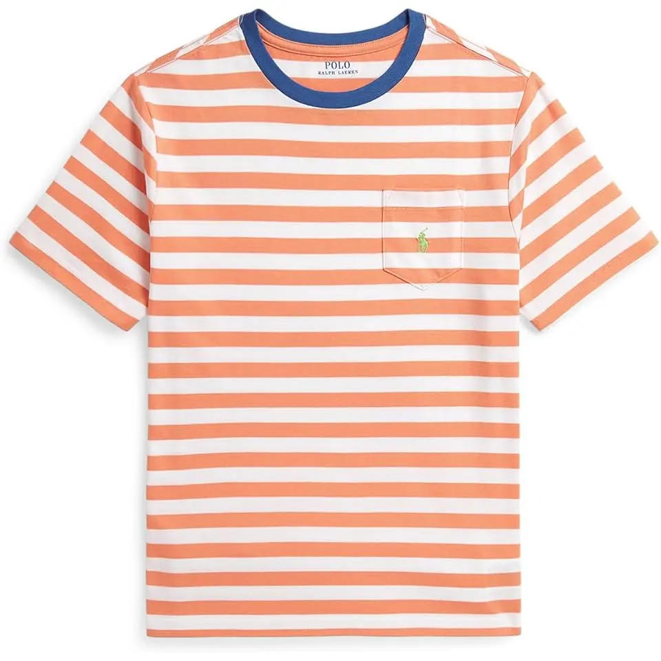 Striped Cotton Jersey Pocket Tee (Big Kid)