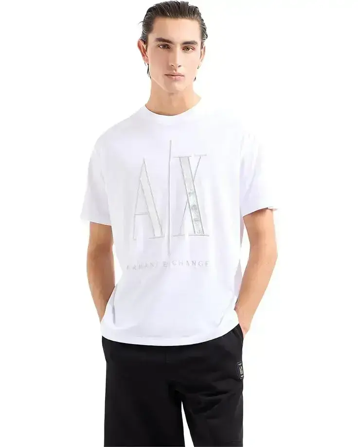 Men's Armani Exchange Black/Gold Icon Logo Tee