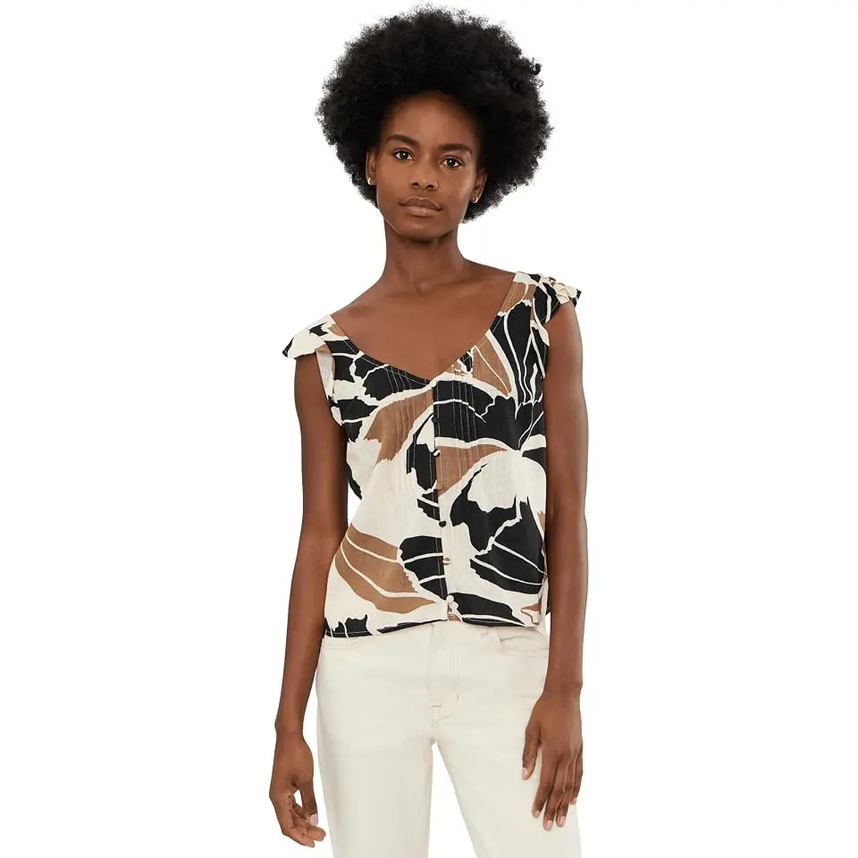 Within Time Button Linen Shell