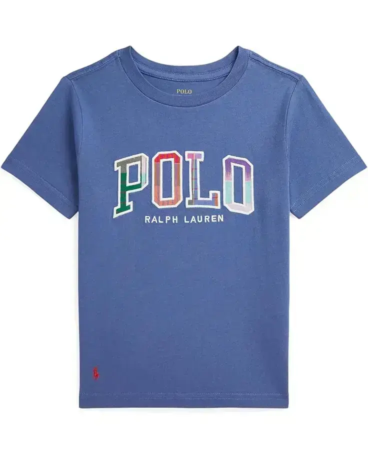 Polo Ralph Lauren Kids Madras-Logo Cotton Jersey Tee (Toddler/Little Kid)