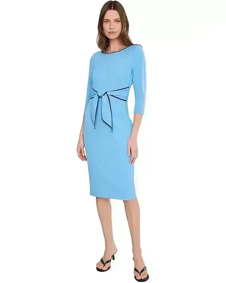 Women's Adrianna Papell Tipped Crepe Tie Dress