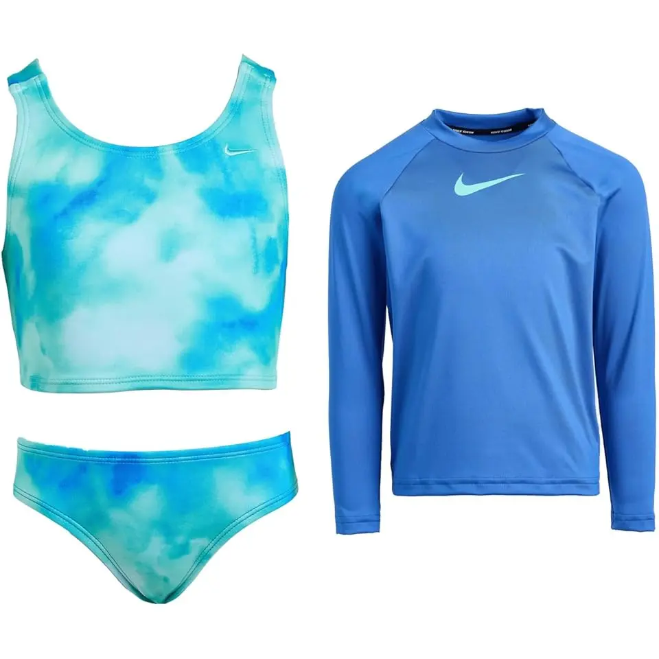 Aquatic Awe Long Sleeve Hydroguard & Midkini Set (Little Kid)