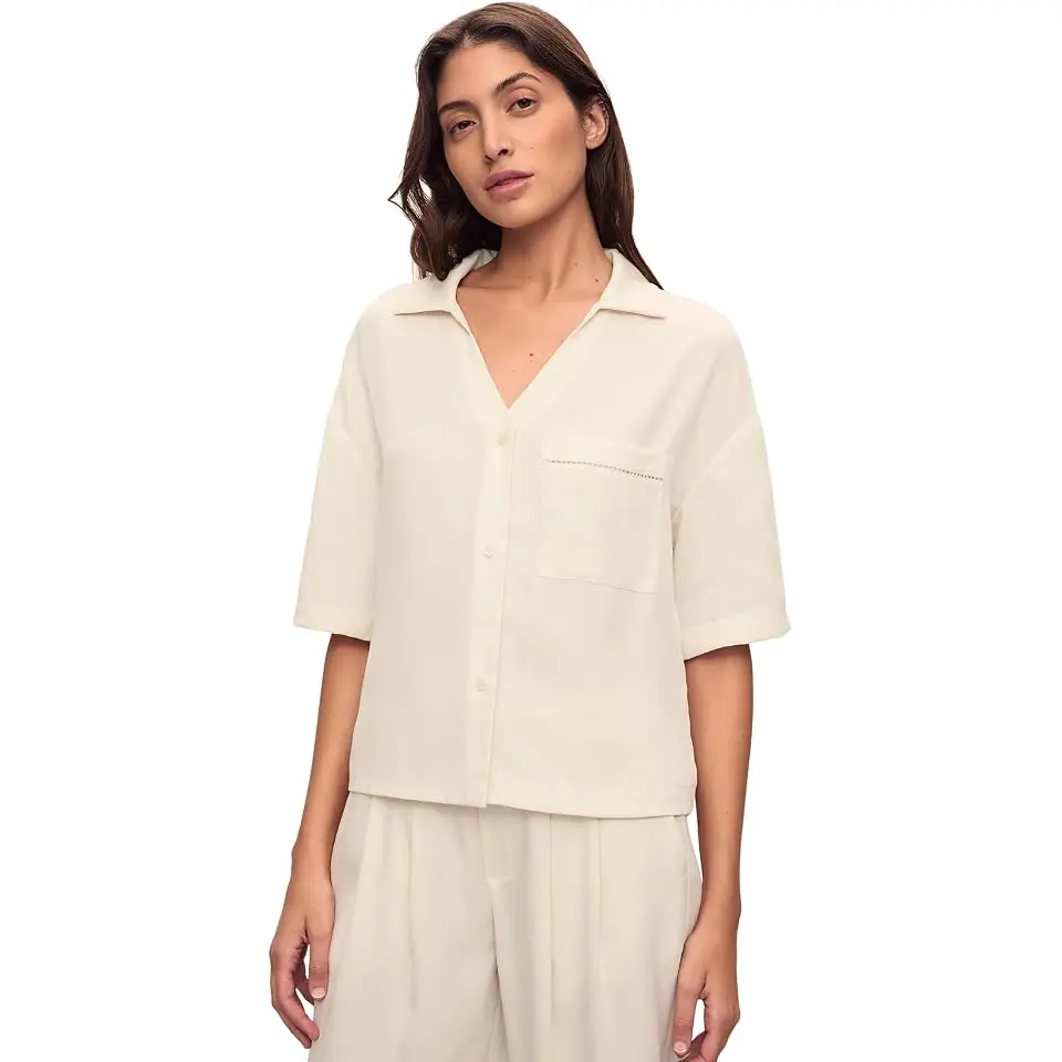 Tencel Woven Short Sleeve Top