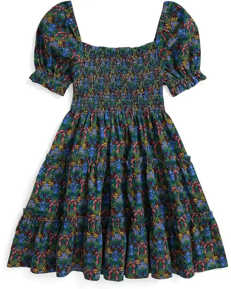 Polo Ralph Lauren Kids Floral Smocked Cotton Jersey Dress (Toddler/Little Kid)