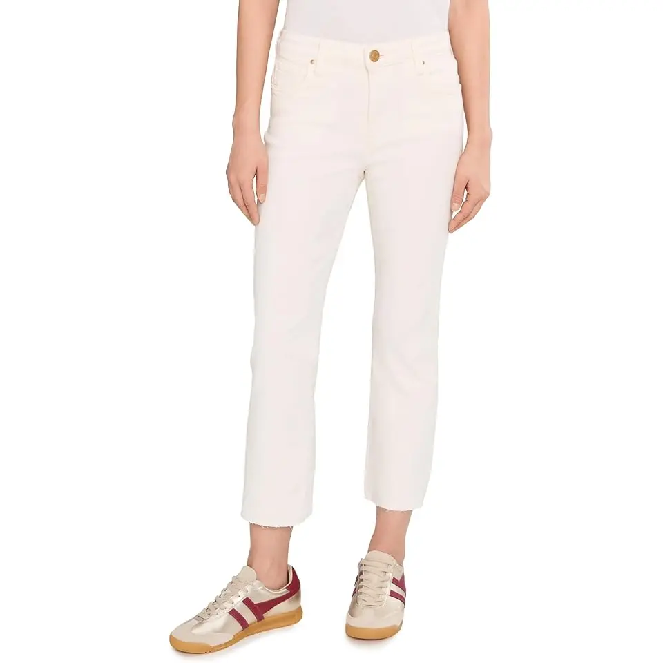 Petite Kelsey High-Rise Ankle Flare with Raw Hem