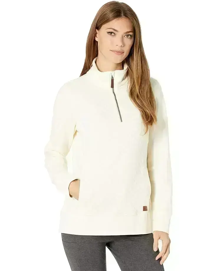 Women's L.L.Bean Quilted Sweatshirt 1/4 Zip Pullover Long Sleeve
