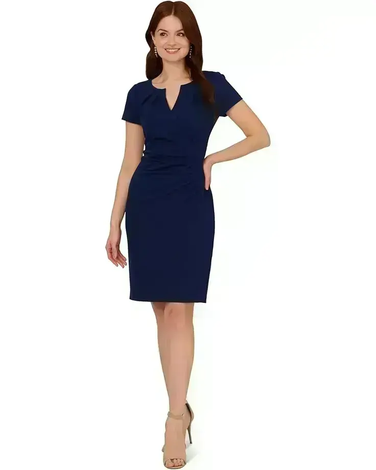 Women's Adrianna Papell Knit Crepe Draped Midi Dress