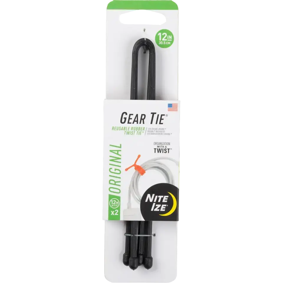Gear Tie Reusable Rubber Twist Tie 12" -  2 Pack