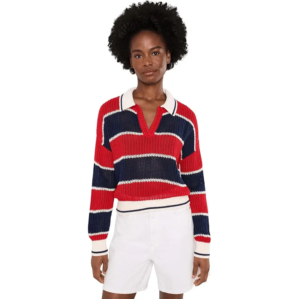 Alexa Rugby Stripe Polo Pullover