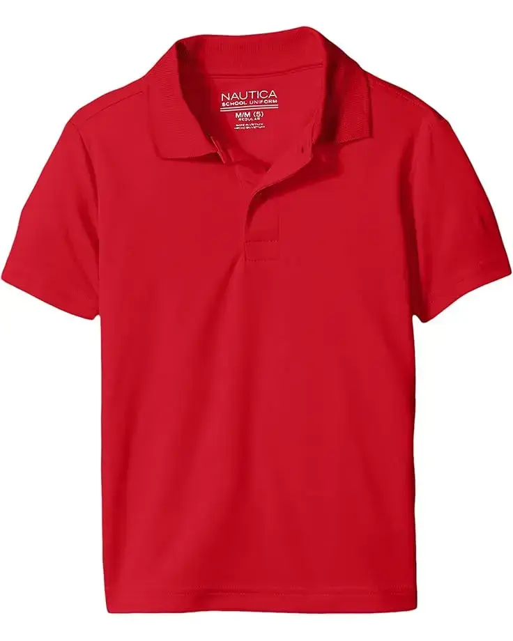 Nautica Boys' School Uniform Short Sleeve Performance Polo
