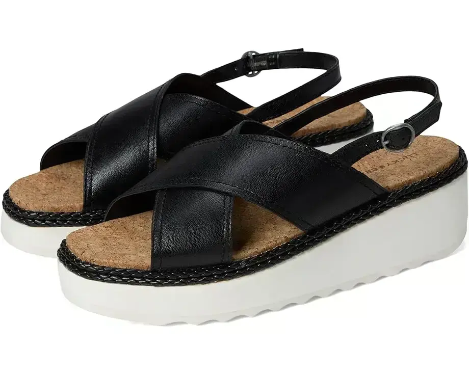 Women's Lucky Brand Pebina Cross Band Wedge Sandals