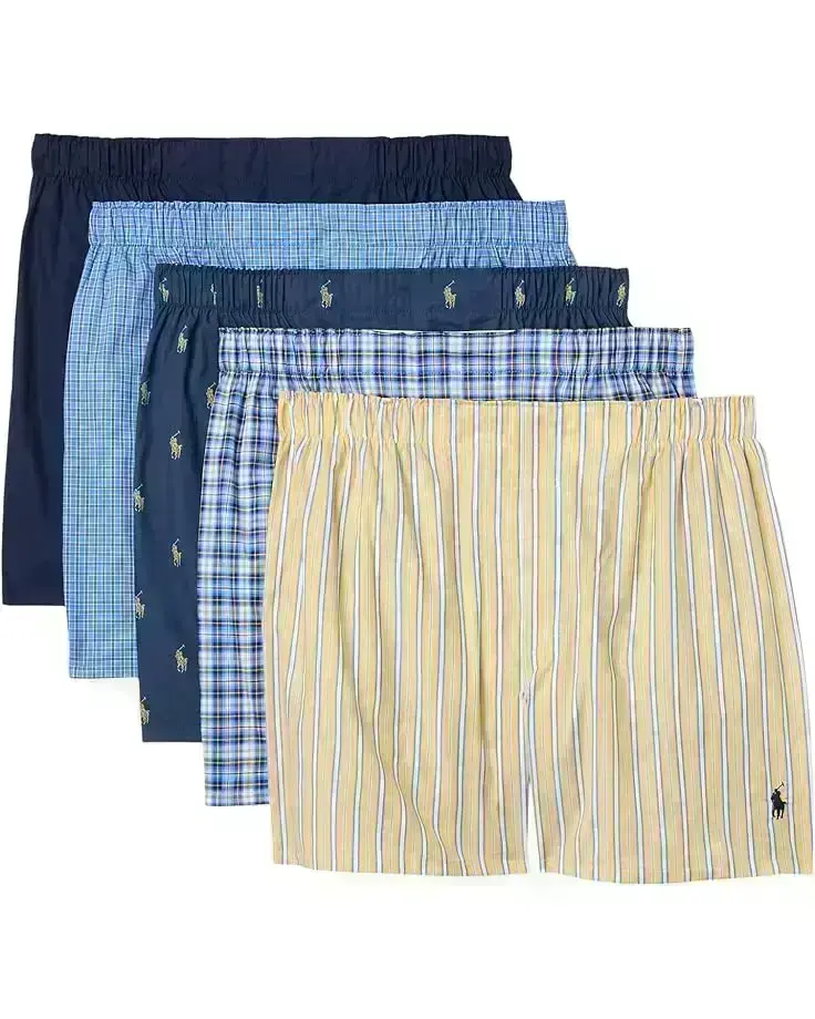Men's Polo Ralph Lauren 5 Pack Classic Fit Woven Boxer